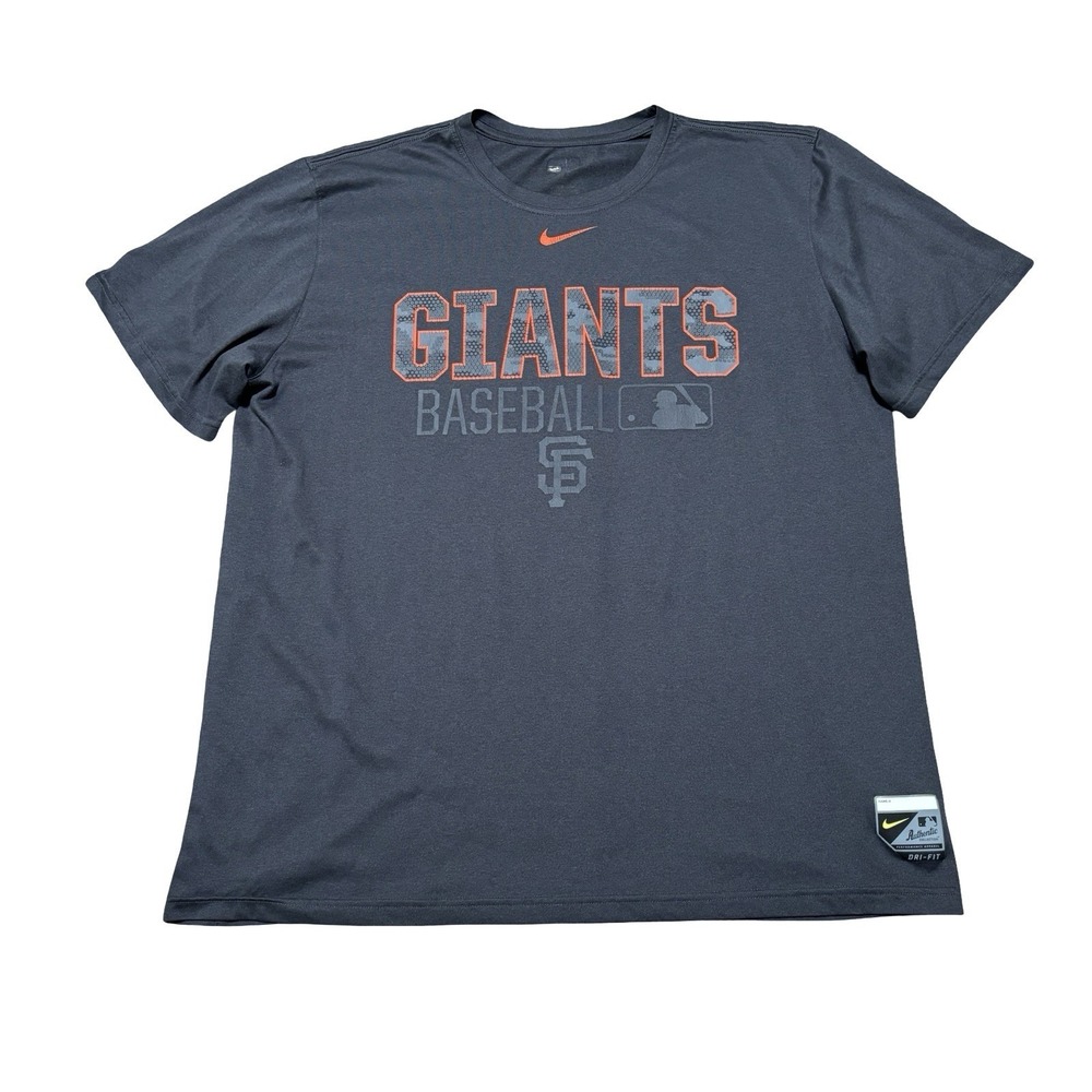 Nike x San Francisco Giants Men's Athletic Training T Shirt Gray Size XL 22.5x28
